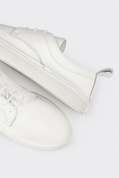 White Leather Women's Sneakers - 5