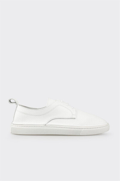 White Leather Women's Sneakers - ELLE SHOES