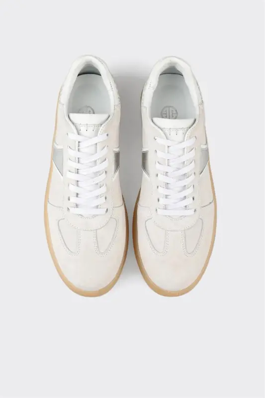 White Leather Women's Sneakers - White - 4