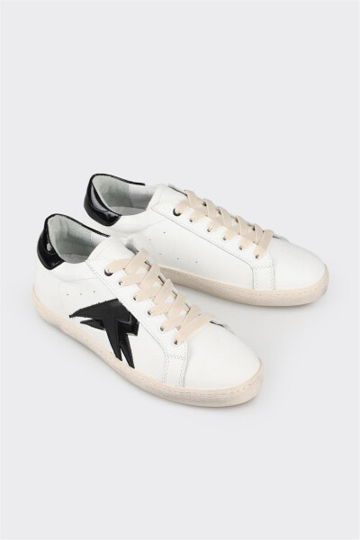 White Leather Women's Sneakers - White - 2