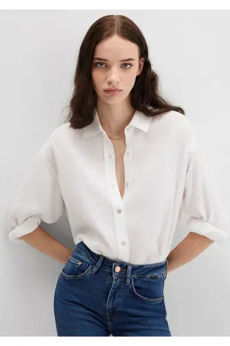 White Linen Shirt Loose Fit / Relaxed Fit 121 
