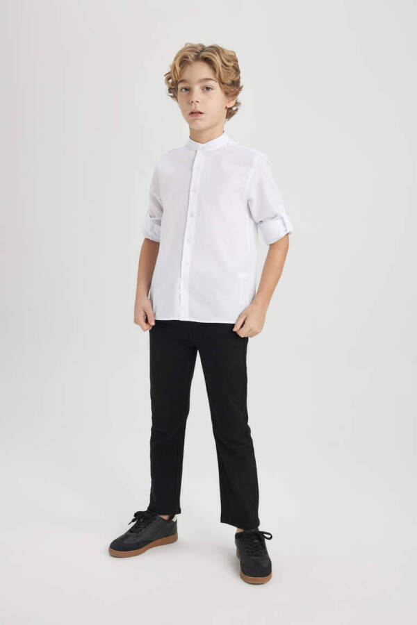 White Long Sleeve Button-Down Shirt for Boys - 2