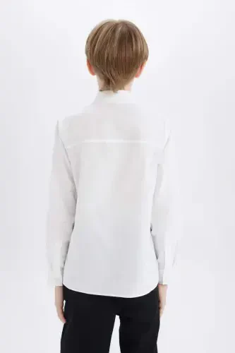 White Long Sleeve Polo Shirt for Boys - DEFACTO (1)