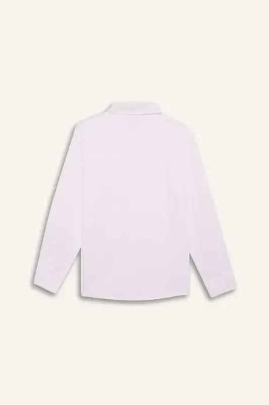 White Long Sleeve Polo Shirt for Boys - 6