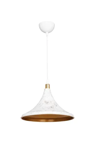 White Marble Pattern Pendant Chandelier Bedroom Living Room Kitchen Corridor Lamp-White - 3