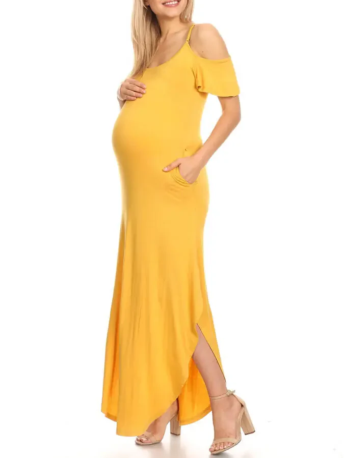 White Mark Women's Maternity Alexis Maxi Dress-Available in Plus Sizes- - 3