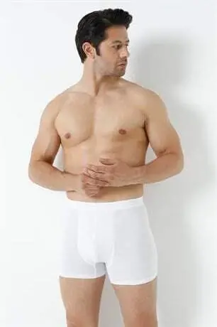White Men's Boxer Briefs 10-Pack Cotton Stretch Fabric - 9
