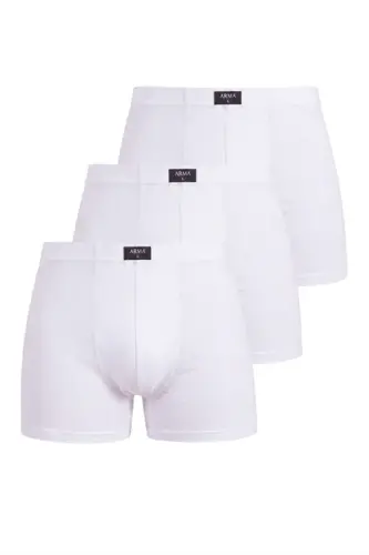 White Men's Boxer Plain 3-Pack Cotton Elastane - 1