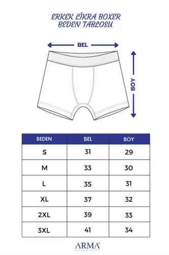 White Men's Boxer Plain 3-Pack Cotton Elastane - 5