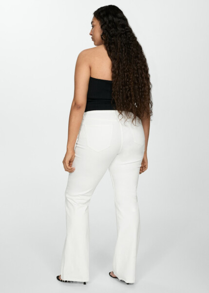 White mid-rise flare jeans - 1