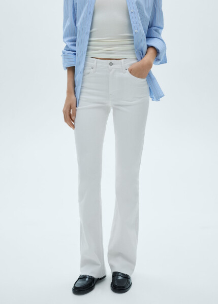 White mid-rise flare jeans - 5