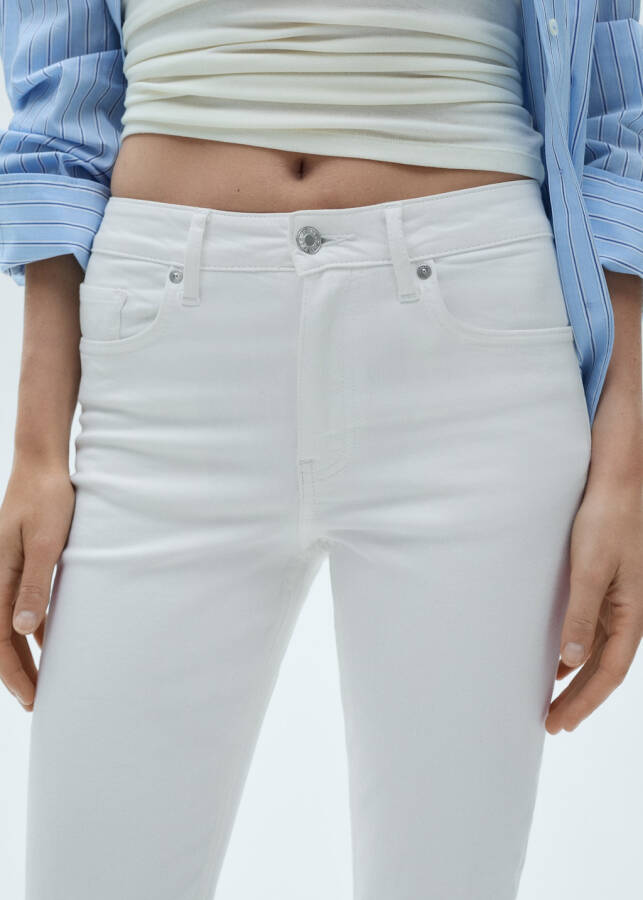 White mid-rise flare jeans - 7