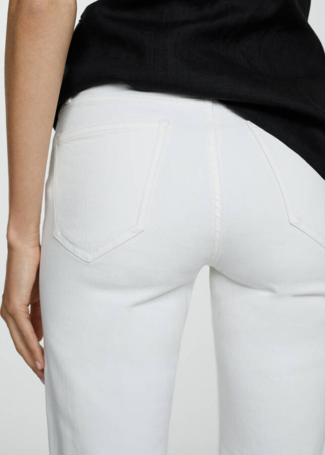 White mid-rise flare jeans - 11