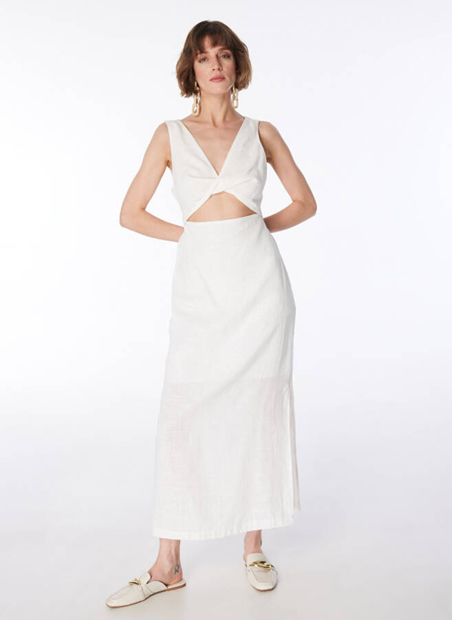 White midi dress for women - 2