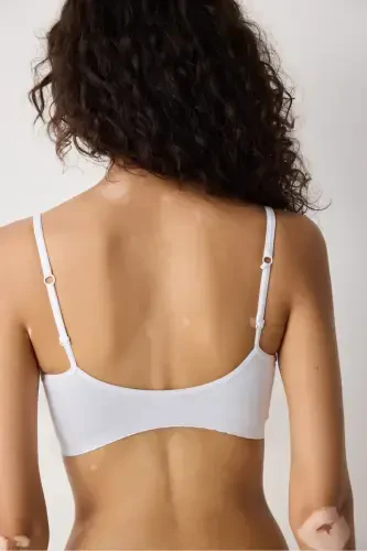 White Nu Basic Padded Seamless Wirefree Bra-White - 3