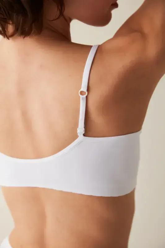 White Nu Basic Padded Seamless Wirefree Bra-White - 5