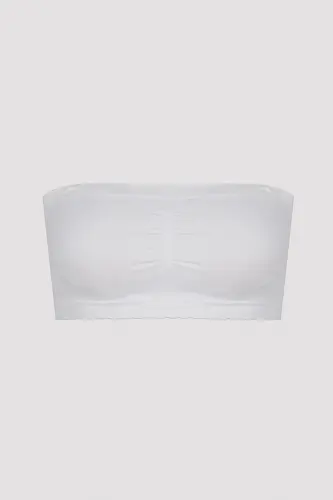 White Nu Basic Strapless Wirefree Bra - White - 7