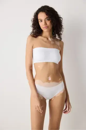 White Nu Basic Strapless Wirefree Bra - White - 1