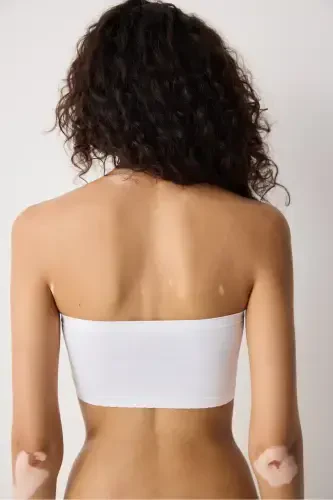 White Nu Basic Strapless Wirefree Bra - White - 3