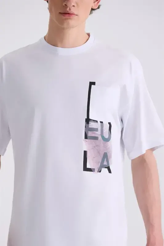 White Oversized Graphic Printed Round Neck T-shirt - 3
