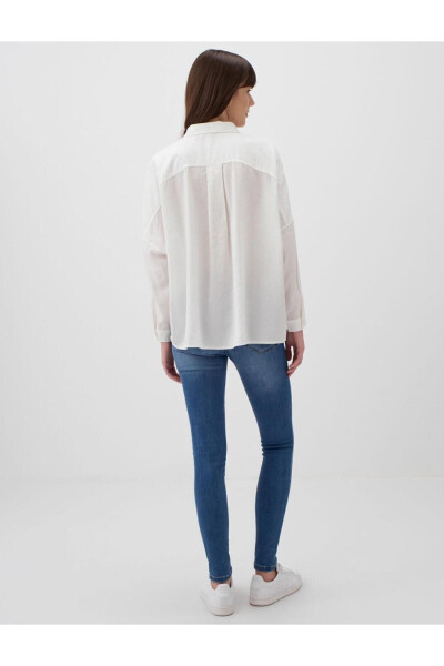 White Oversized Low Back Long Shirt - 20