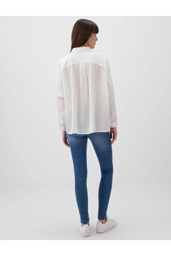 White Oversized Low Back Long Shirt - 20