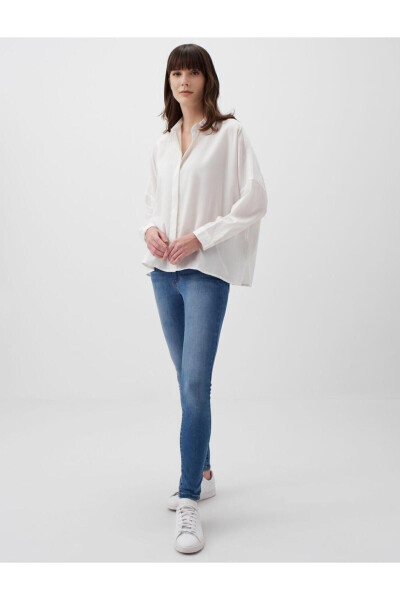 White Oversized Low Back Long Shirt - 14