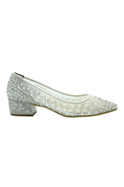 White Pearl-Embellished Ballerina Wedding Shoes - 2