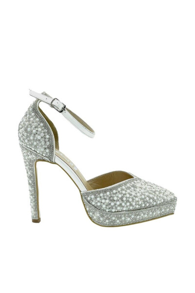 White Pearl Platform Bridal Shoes - 2