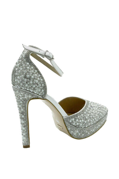 White Pearl Platform Bridal Shoes - 3