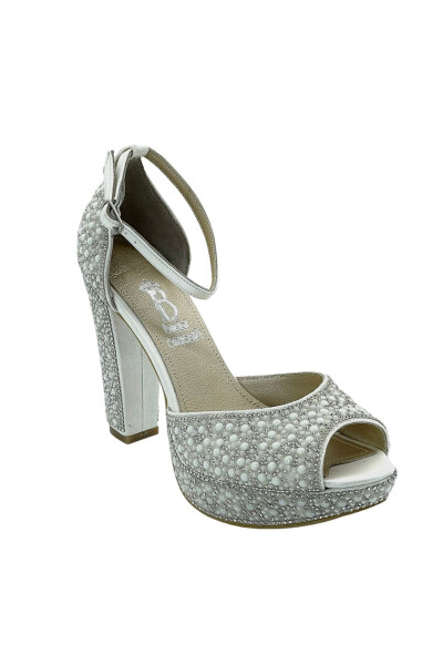 White Pearl Platform Bridal Shoes - 2