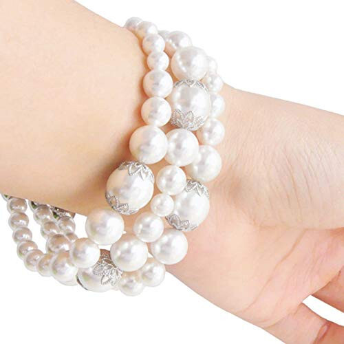 White Pearl Smartwatch Band 38mm of Series 3 2 1 / 40mm of Series 4 New Watch Elastic Bracelet Bands Shell Pearl Girls Women Fashion Jewelry Handmade Watch Replacement Wristband Wearable Technology - 1