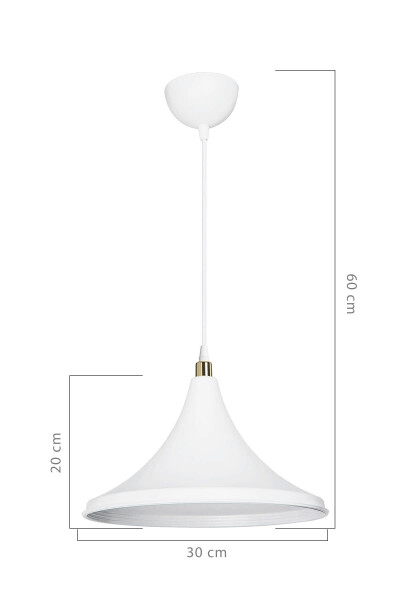 White Pendant Chandelier Bedroom Living Room Kitchen Corridor Lamp - 3