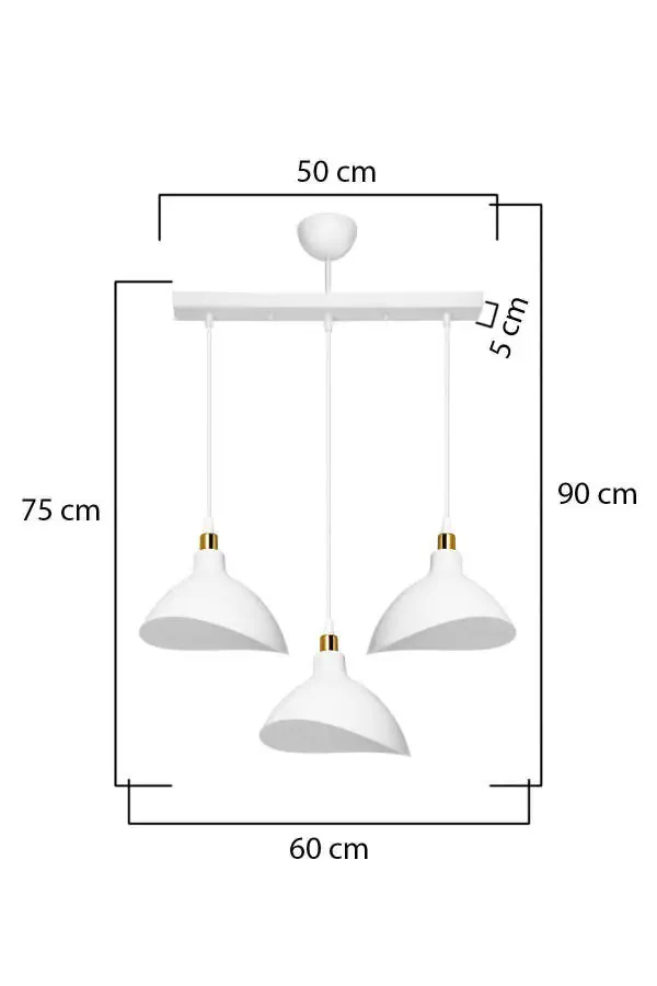 White Pendant Chandelier Kitchen Living Room Cafe Bar Bedroom Corridor Lamp 3-Tiered - 2