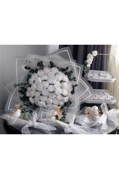 White Peony Proposal Flower Artificial Bouquet - 5