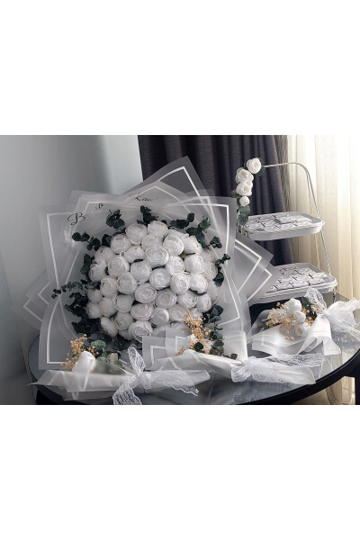 White Peony Proposal Flower Artificial Bouquet - 6