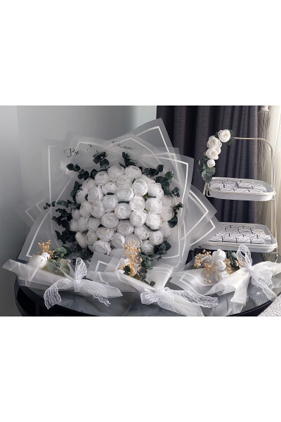 White Peony Proposal Flower Artificial Bouquet - 8