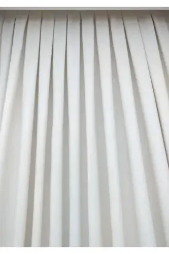 White Plain Color Backdrop Curtain, Plain Sewing Without Pleats, Buckram Gathering, Single Panel-White - 5