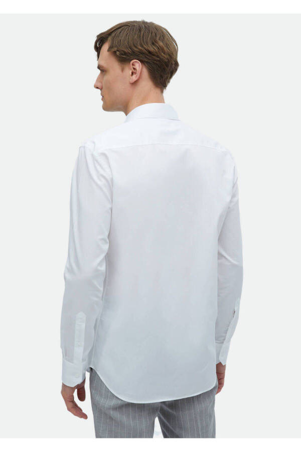 White Plain Regular Fit Woven Classic 100% Cotton Shirt - 5