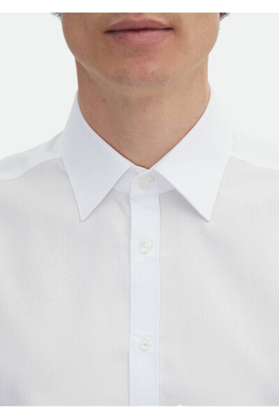 White Plain Regular Fit Woven Classic 100% Cotton Shirt - 4