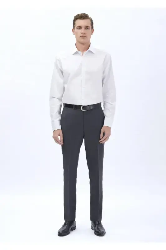 White Plain Regular Fit Woven Classic 100% Cotton Shirt - 2