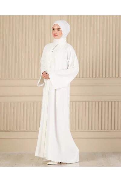 WHITE PLAIN SIMPLE FERAJE & ABAYA - 5