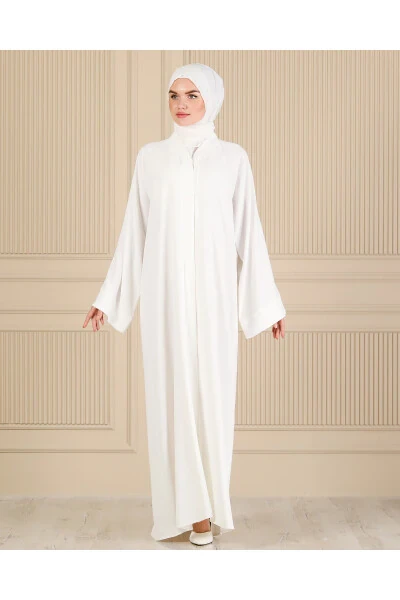 WHITE PLAIN SIMPLE FERAJE & ABAYA - 6