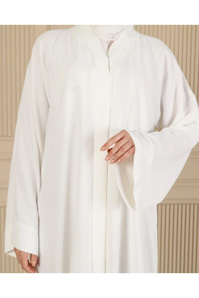 WHITE PLAIN SIMPLE FERAJE & ABAYA - 7