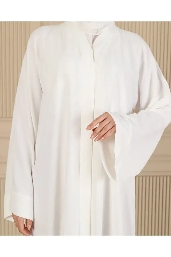 WHITE PLAIN SIMPLE FERAJE & ABAYA - 7
