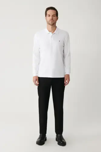 White Polo Neck Slim Fit Sweatshirt - 5
