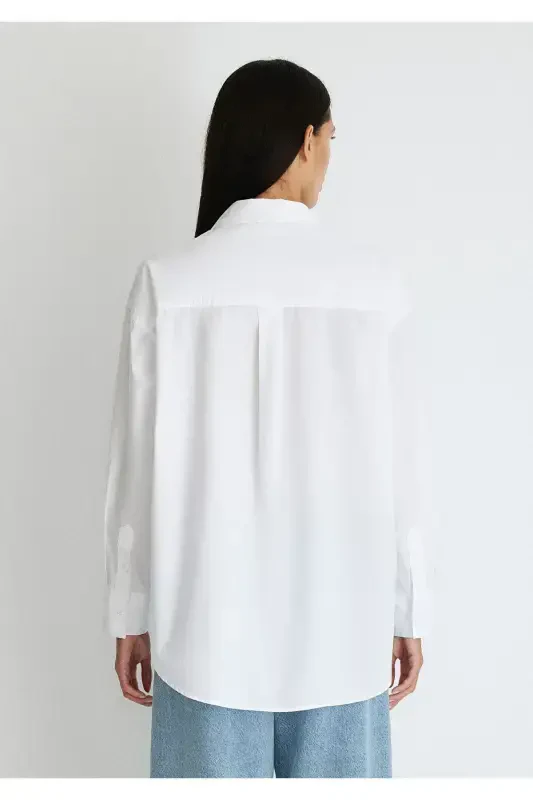 White Poplin Shirt Oversize / Wide Cut 1210103 - 4
