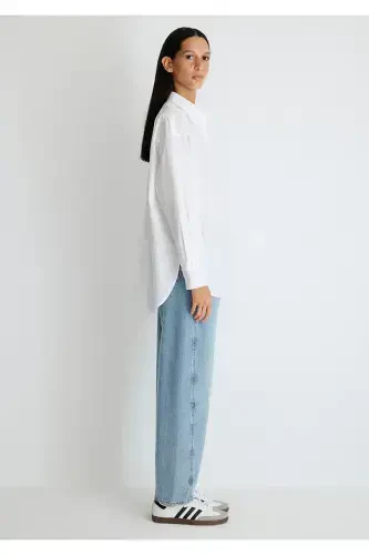 White Poplin Shirt Oversize / Wide Cut 1210103 - 5