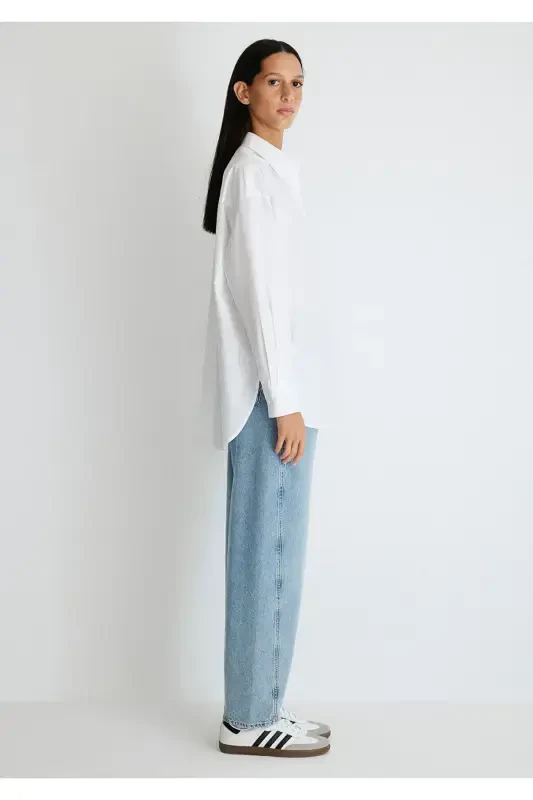 White Poplin Shirt Oversize / Wide Cut 1210103 - 5