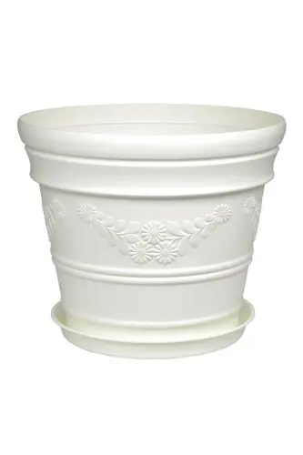 White Pot with Antique Daisy Pattern 3 Liters - 6